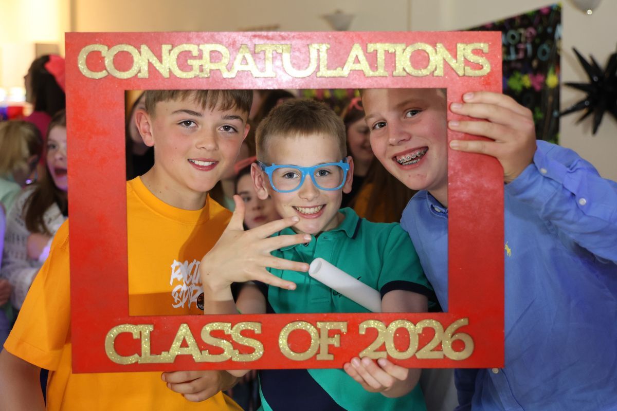 Pupils made the most of the props. Photograph: Kenny Craig.