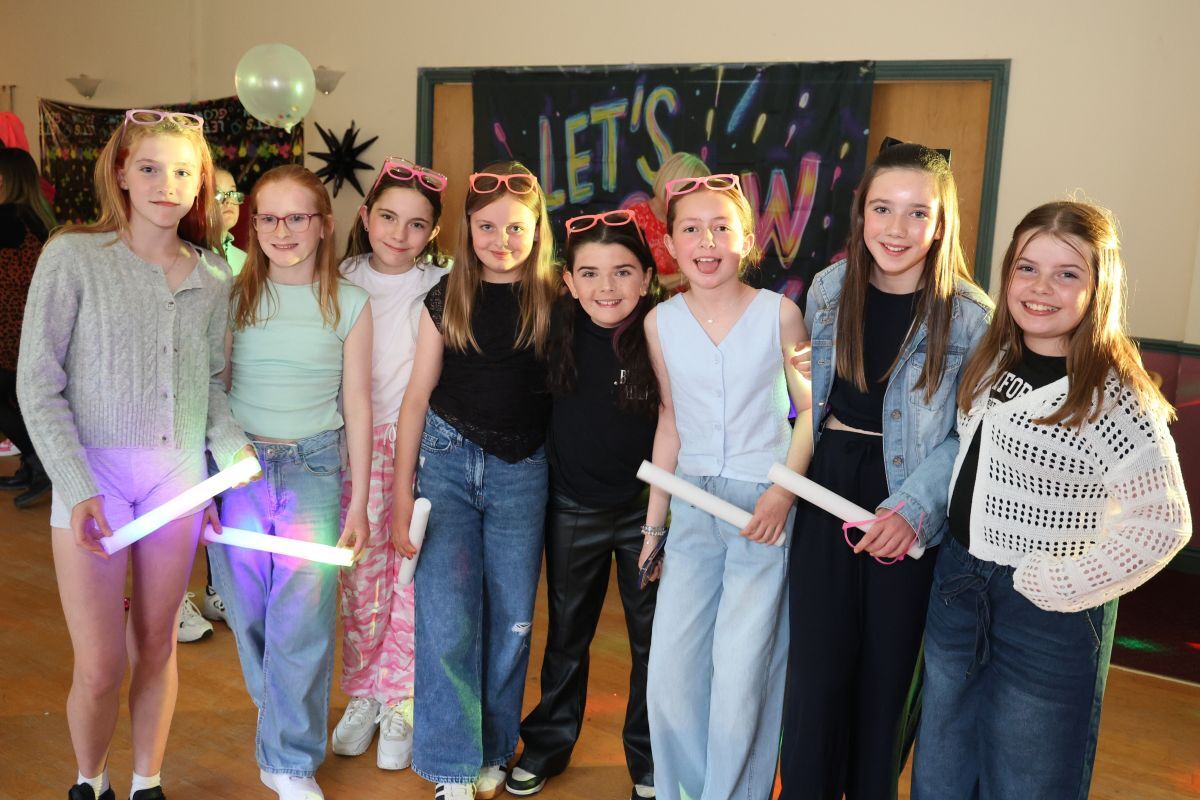 P7 pupils enjoyed the glow-themed celebration. Photograph: Kenny Craig.