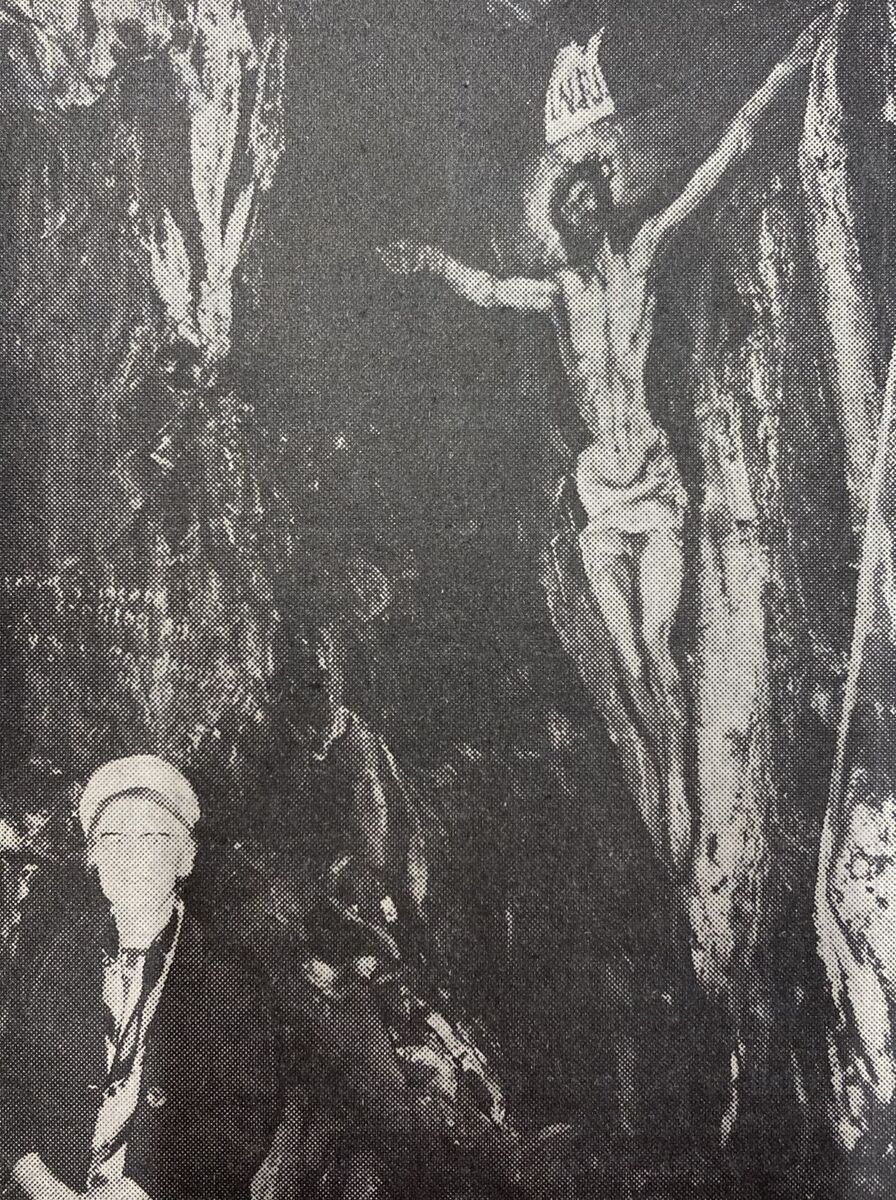 1966: Miss Dorothy McKinnon beneath her father’s painting.