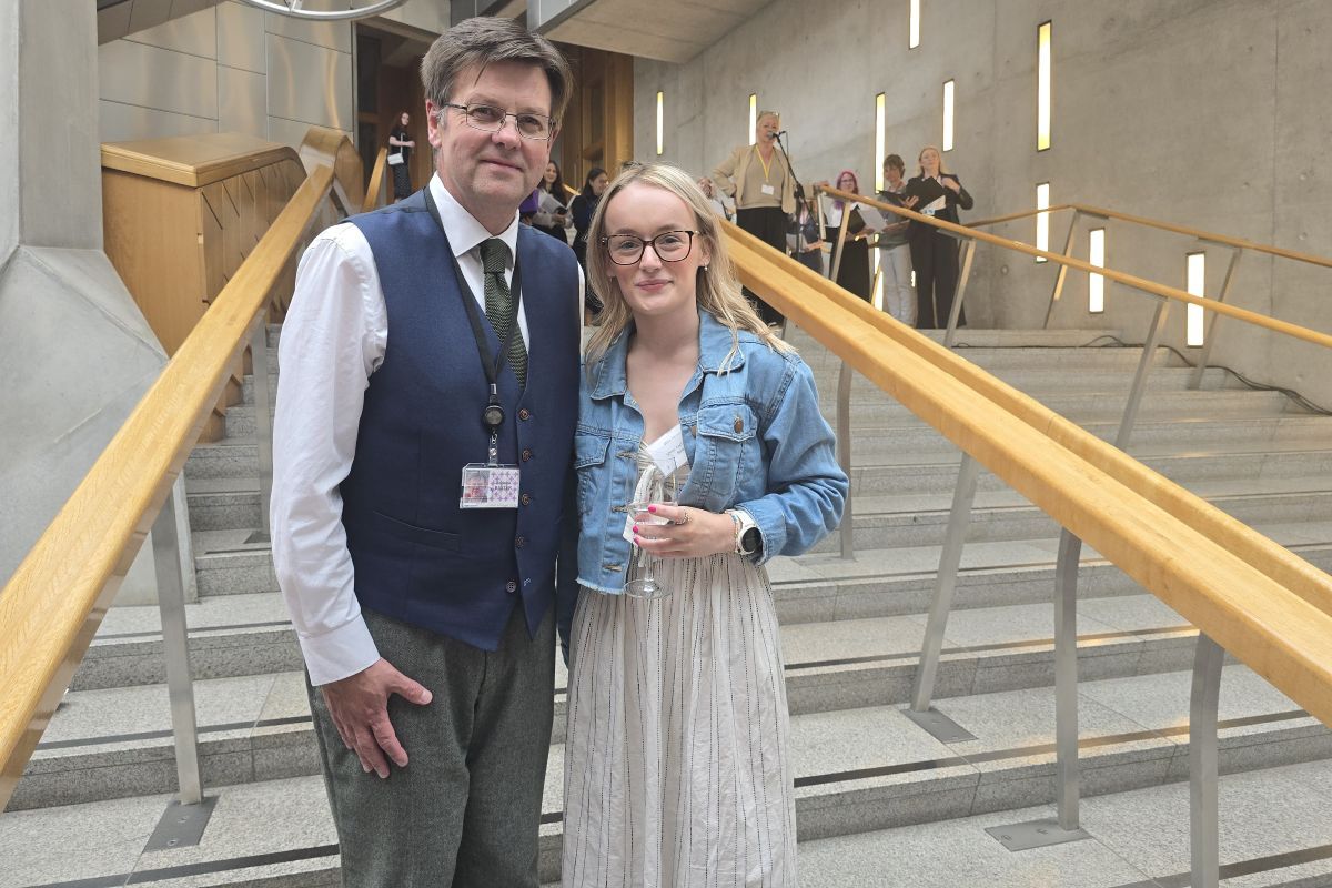 WEB NO F28 Local Hero Millie Henderson with Andrew Baxter MSP 26