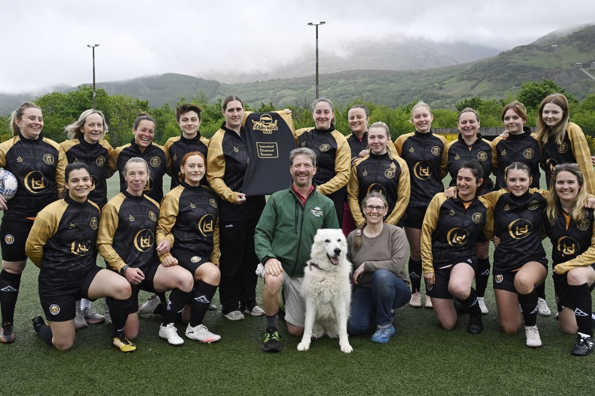 WEB NO F29 Fort William Womens FC Strip sponsors Ben Nevis Vets