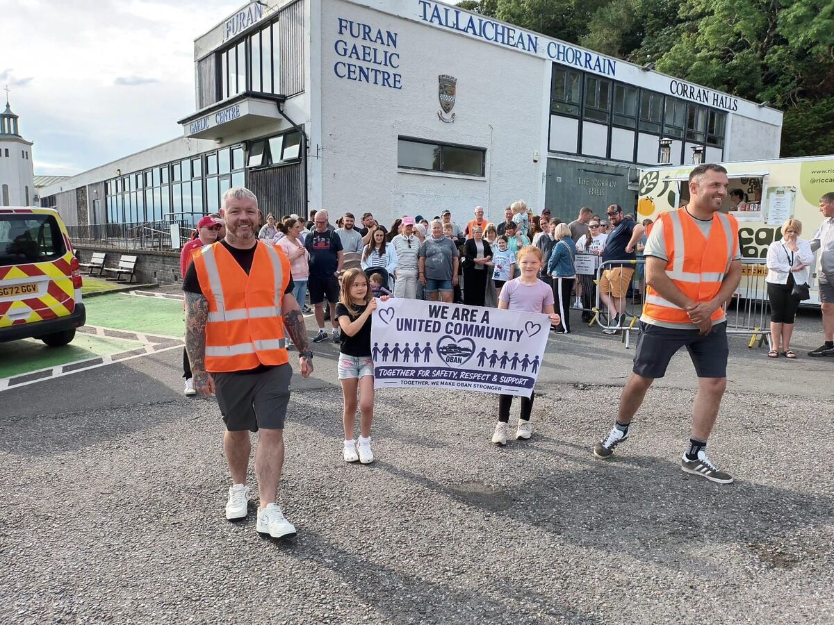Oban residents of all ages joined together in a show of solidarity.