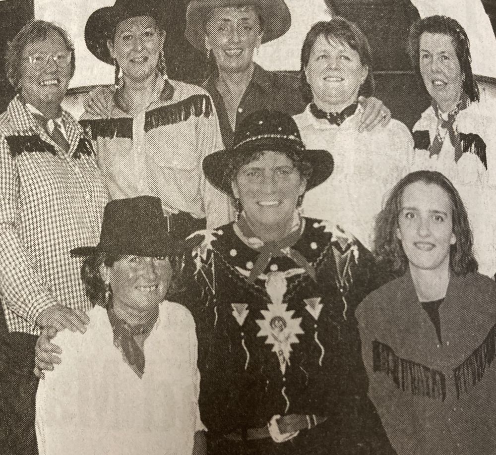2001: Lee Morgan, front centre, with her South Skye line dancers.