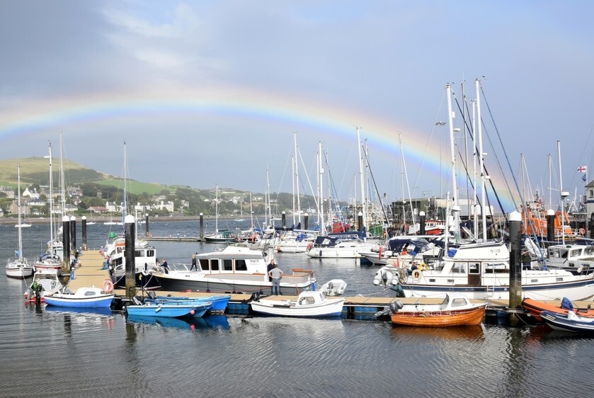 Rainbow over Campbeltown Marina.