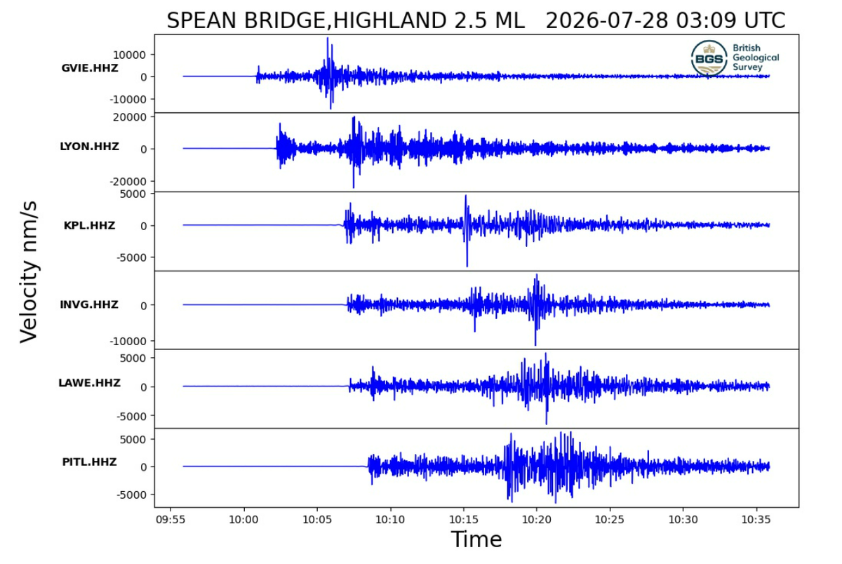 'Deep rumbling' earthquake felt in Lochaber