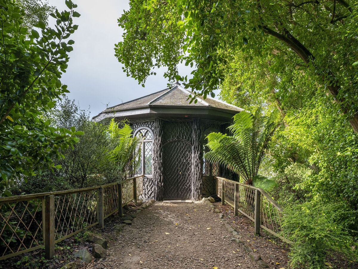 The Bavarian summerhouse is a popular destination for people exploring Brodick Castle grounds. Photograph: Alan MacAteer Photo.