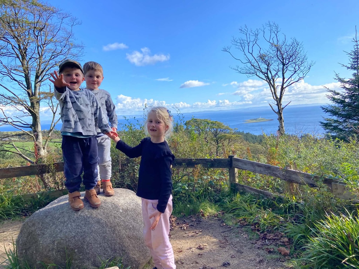 Young Thomas, Andrew and Clara are inviting everyone to attend their family ceilidh to thank ArCaS for its invaluable help over two years. Photograph: Supplied.