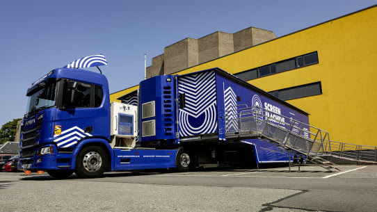 The new Screen Machine with its new livery. Photograph: John Paul Photography. 