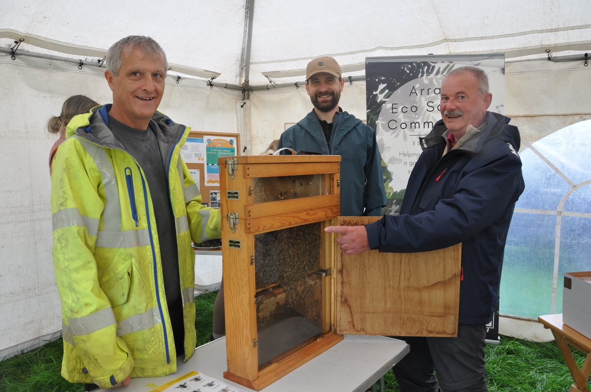 Andy Walker, Eric Milton and Chris Turner-Swan had a bee hive and frames for visitors to try and spot the queen bee among the workers.