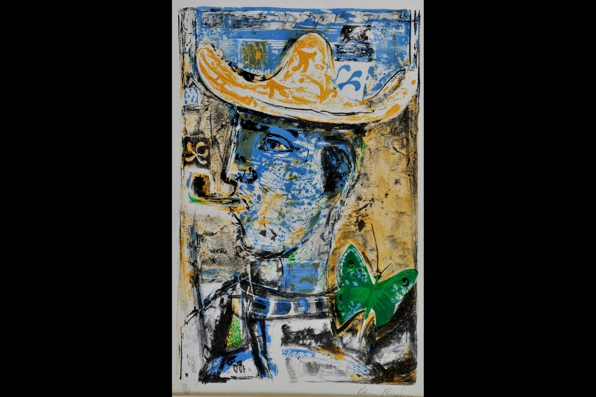 Figure with Hat and Butterfly by Sir Robin Philipson. Credit: Courtesy of the artist’s estate / The Argyll Collection Figure with Hat and Butterfly by Sir Robin Philipson. Credit: Courtesy of the artist’s estate / The Argyll Collection