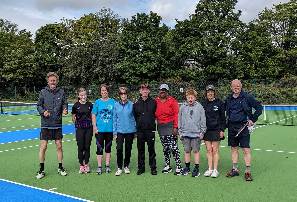 Participants at a recent Barclays Free Park Tennis session. Photograph: Brodick Tennis Club.