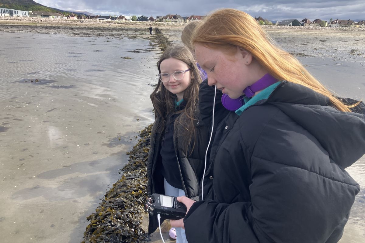 Pupils learned to record sounds both above and below water using handheld recorders and hydrophones.