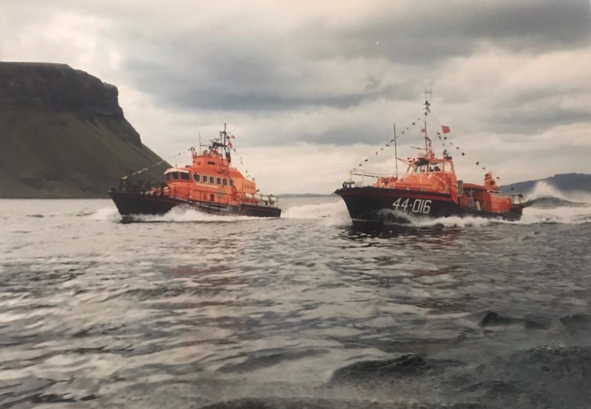 NO T34 Final farewell for veteran Portree RNLI lifeboat 01 Portree Trent (left) and Waveney (right) lifeboats web NO T34 Final farewell for veteran Portree RNLI lifeboat 01 Portree Trent (left) and Waveney (right) lifeboats web