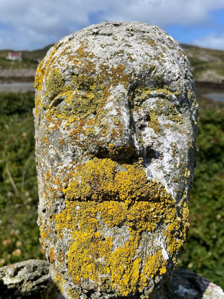 NO T34 New statue of Barra patron saint 03 The weathered face of Saint Barr (Saint Finbar of Cork) web NO T34 New statue of Barra patron saint 03 The weathered face of Saint Barr (Saint Finbar of Cork) web