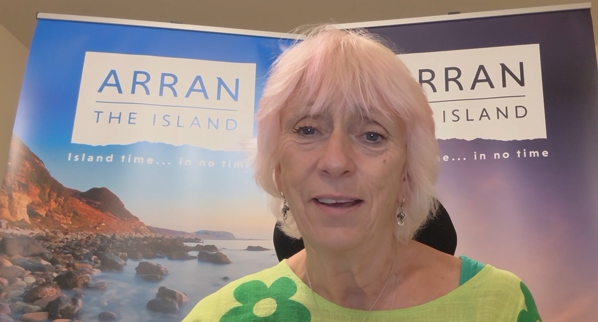 Sheila Gilmore, chief executive of VisitArran, implored people to put their litter in a bin and to pick up any litter found. Photograph: NAC. Sheila Gilmore, chief executive of VisitArran, implored people to put their litter in a bin and to pick up any litter found. Photograph: NAC.