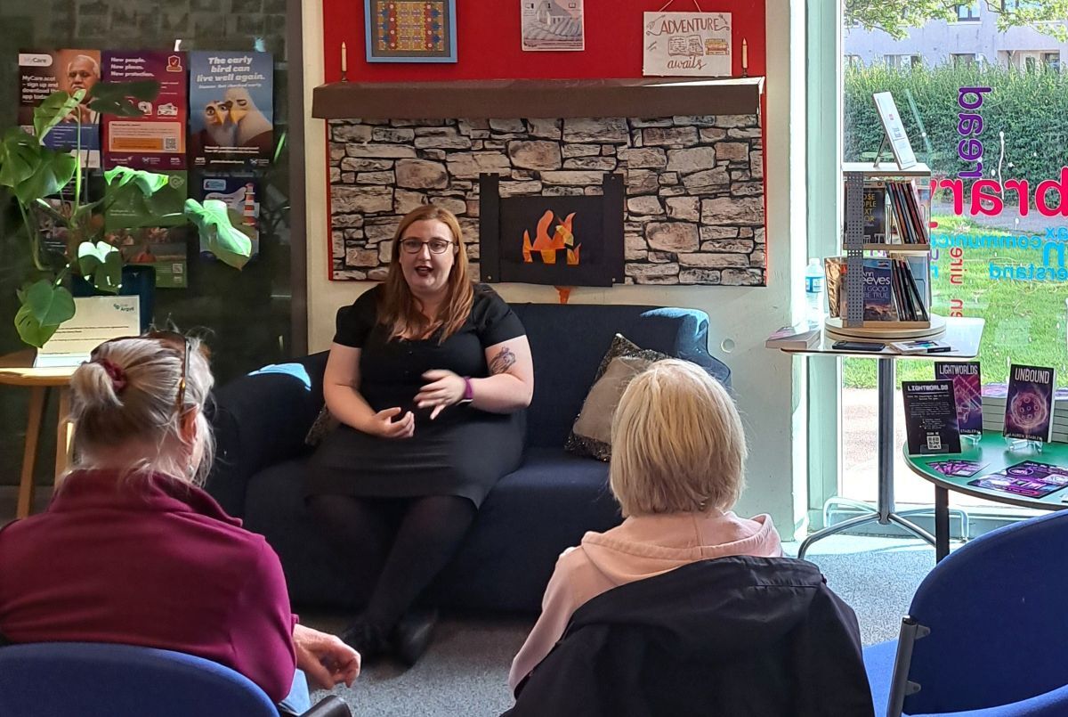 Local author Lauren Stabler talks about her books and writing process at Campbeltown Library. Local author Lauren Stabler talks about her books and writing process at Campbeltown Library.