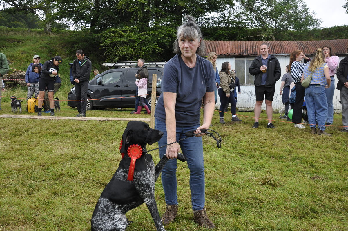 ow t34 Karen Latham and winning dog Ruger 