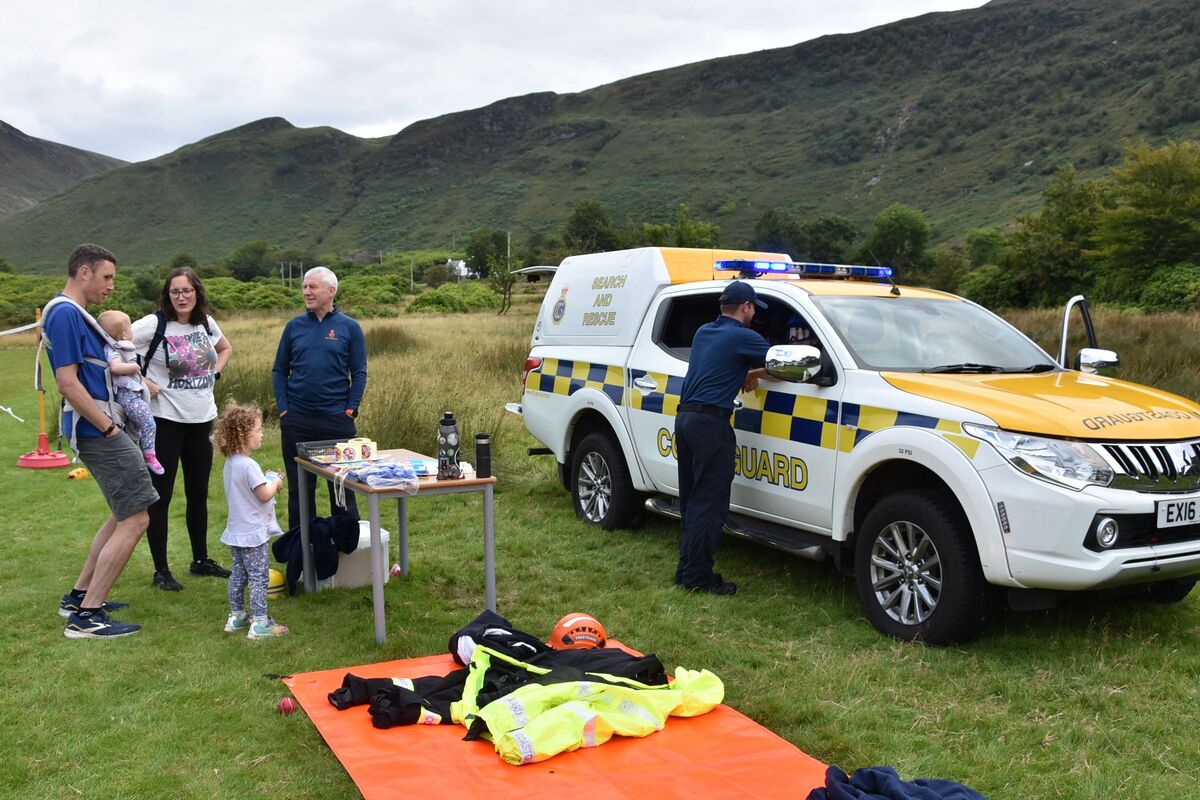HM Coastguard allowed the children to try out the equipment and spoke with families about water safety.