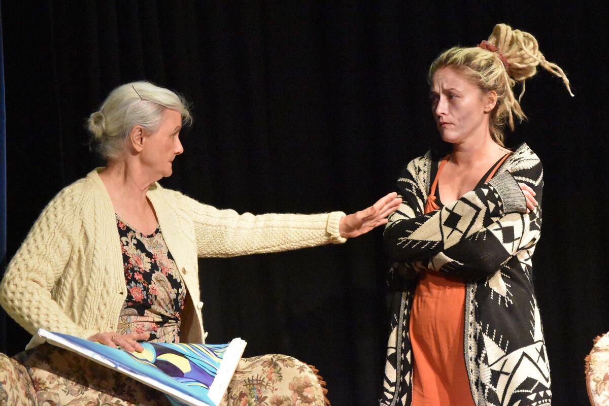 Actors Beverley Scott and Vikki Barbour in an emotional and tense scene in Billy’s Will. Actors Beverley Scott and Vikki Barbour in an emotional and tense scene in Billy’s Will.