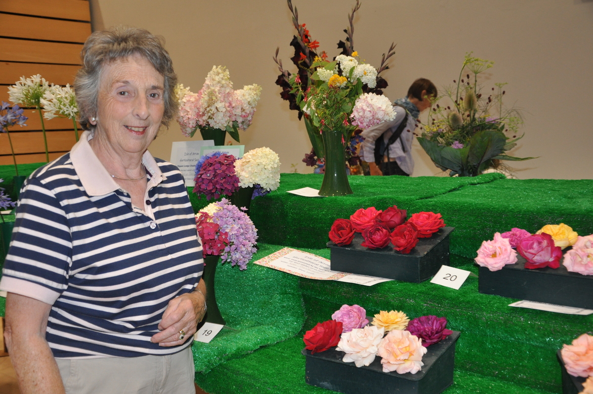 Some of Kate Henderson’s winning red roses were the variety Ruby Wedding, planted to celebrate her own ruby wedding anniversary.