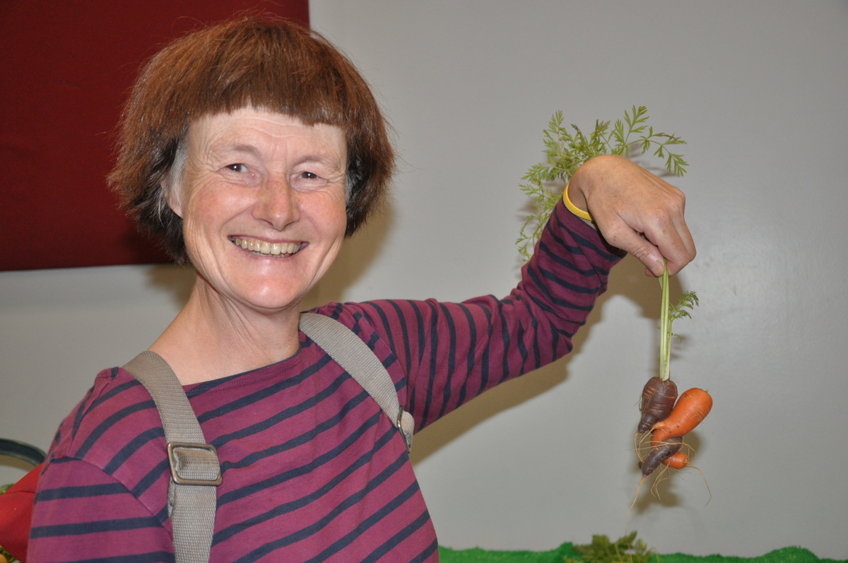 Alice Maxwell won the novelty vegetable class with her ‘hugging carrots’. 