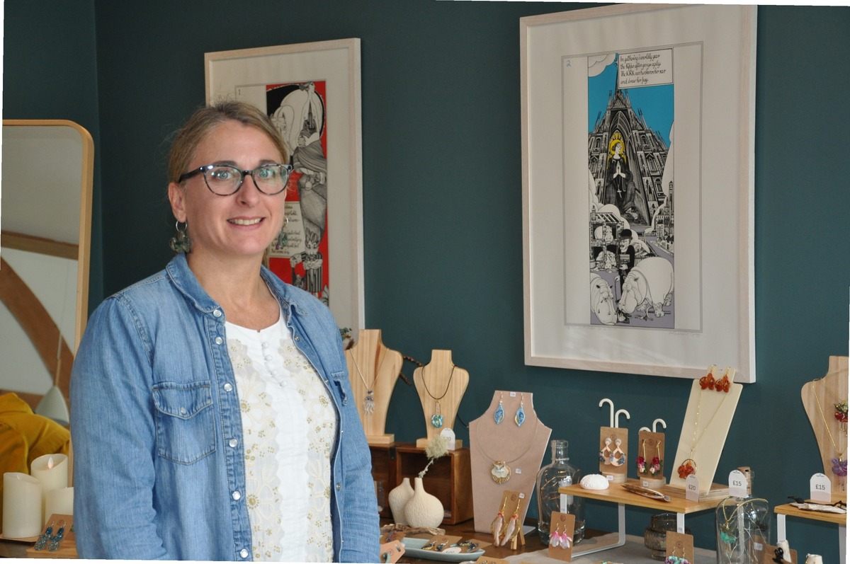 Estelle Manson was on hand to talk about the jewellery she makes using polymer clay and resin at her house on Lamlash’s Shore Road.