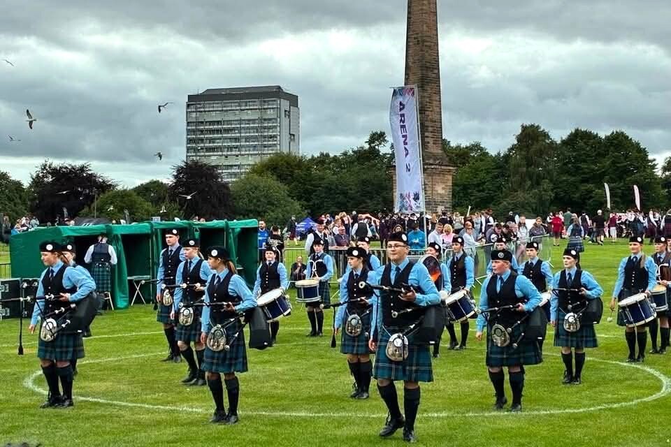 KSPB members march onto the competition field at Glasgow Green. KSPB members march onto the competition field at Glasgow Green.