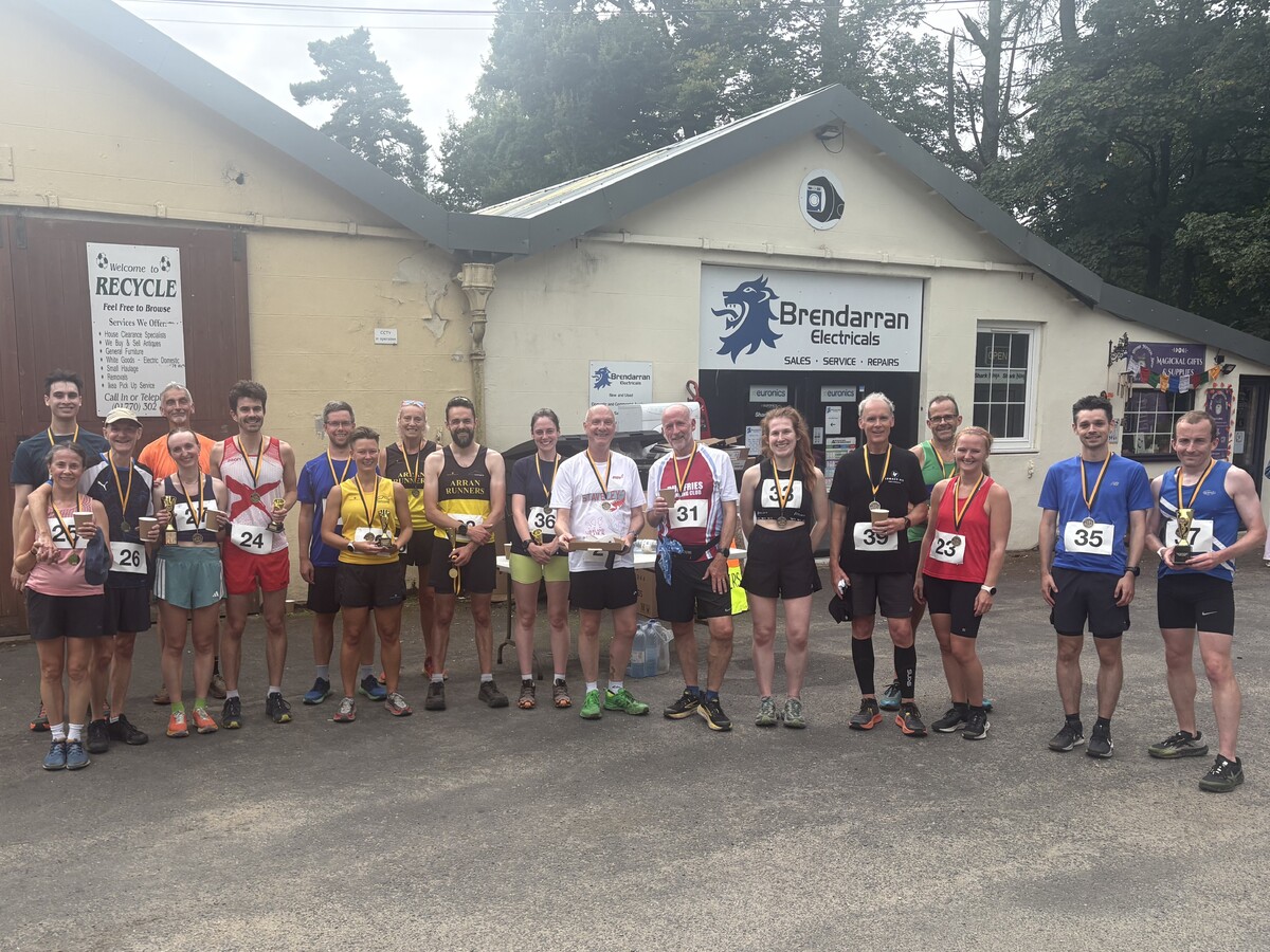 Entrants at this year’s annual Brodick Glencloy Trail Race which suffered from low numbers owing to significant ferry disruption in the days leading up to the race. Photograph: Thomas Gilmore. 