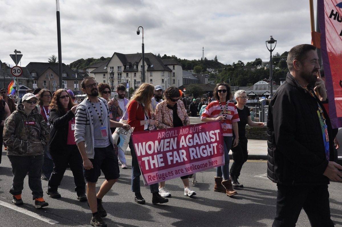 ow t35 women against the far right march at Oban Pride