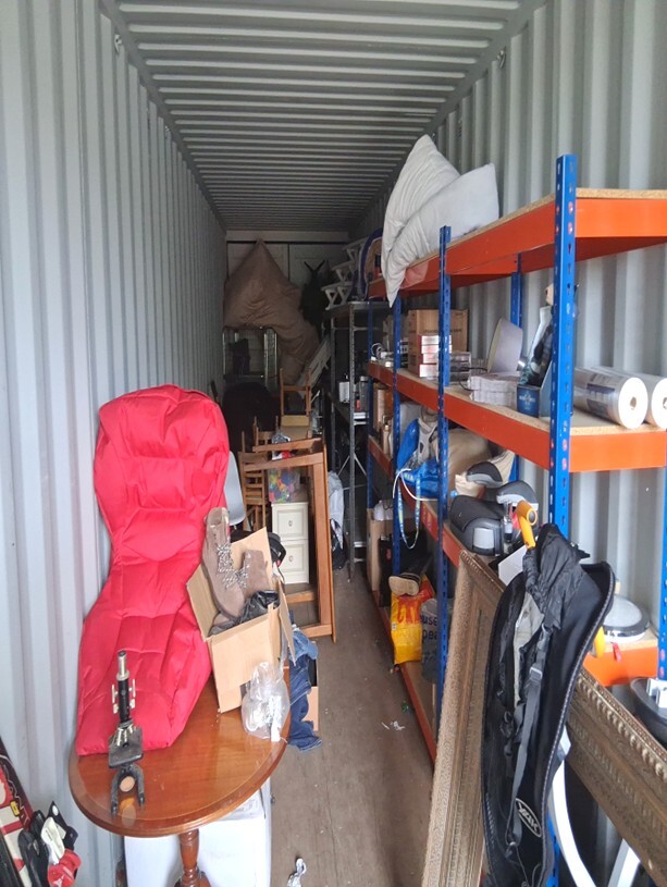Inside a reuse container at one of Argyll and Bute Council’s recycling centres, where donated household items can be set aside for a new home.