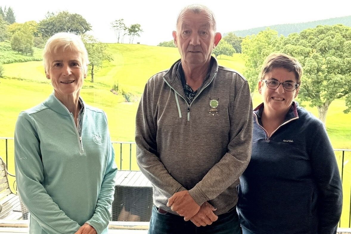 Volunteers Val Crawford, Iain Murchie, and Jackie Elliott who hosted the training sessions for the young golfers. Photograph: LGC. Volunteers Val Crawford, Iain Murchie, and Jackie Elliott who hosted the training sessions for the young golfers. Photograph: LGC.