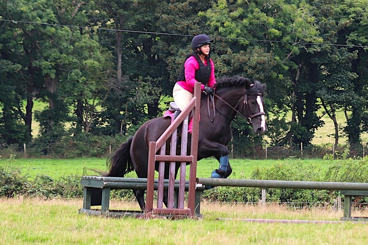 Kirsty MacBain and Winnie take on the cross county course at Glenkiln. Photograph: David Henderson. 