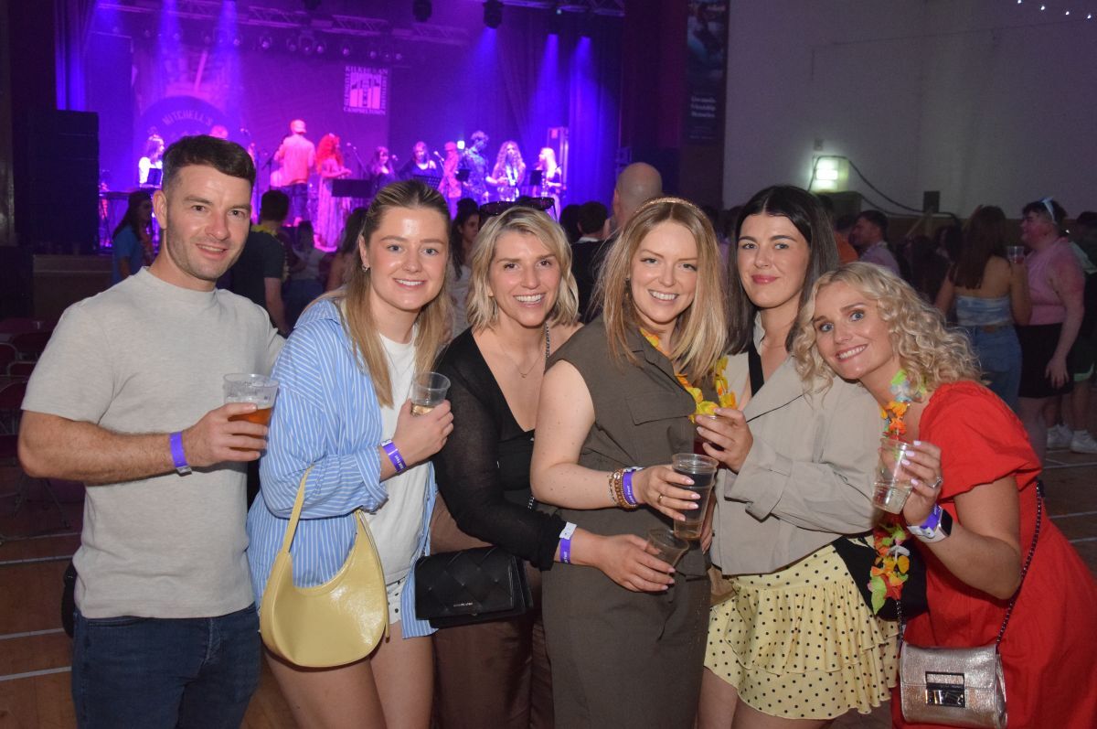 Gregor Croll, Ava McLatchie, Jayne McNee, Megan Gillies, Nicole Thomson and Laura-Jane McFadyen were in good spirits on Sunday night.