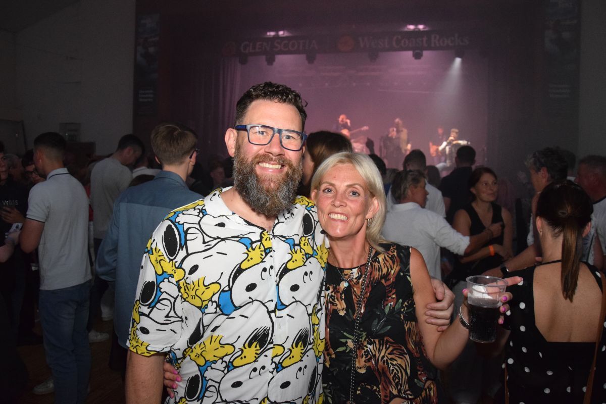 Martin and Natalie Donoghue from Tamworth making the most of Saturday night’s gig.