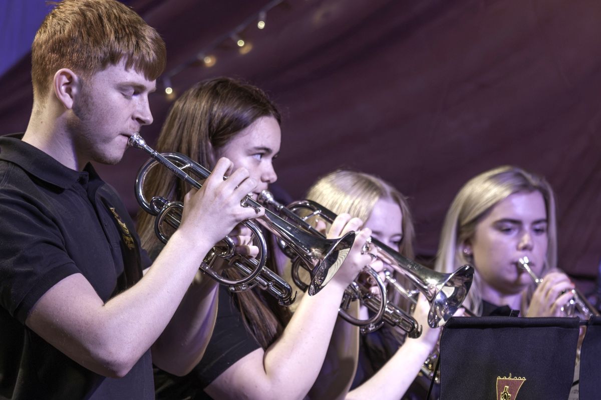 Members of Campbeltown Brass performed during the Young Folk Night. Photograph: John Coffield. 