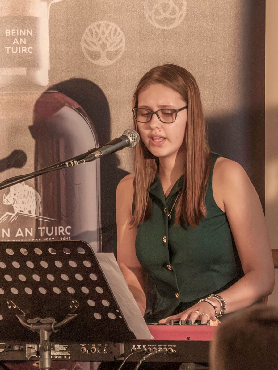 Singer and keyboard player Iona Renton performed at the Gaelic Night. Photograph: John Coffield. Singer and keyboard player Iona Renton performed at the Gaelic Night. Photograph: John Coffield.
