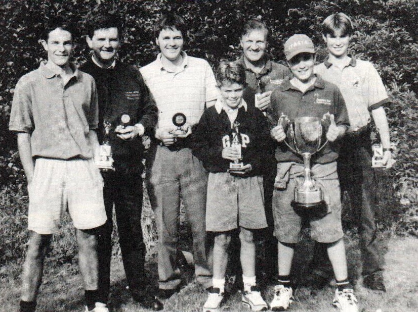 Winning competitors at Arran Golf Association’s Ken Western Greensome, Bobby and Greg McCrae, Russell, Ross, Calum and Jamie Duncan and Steve Bunyan. 