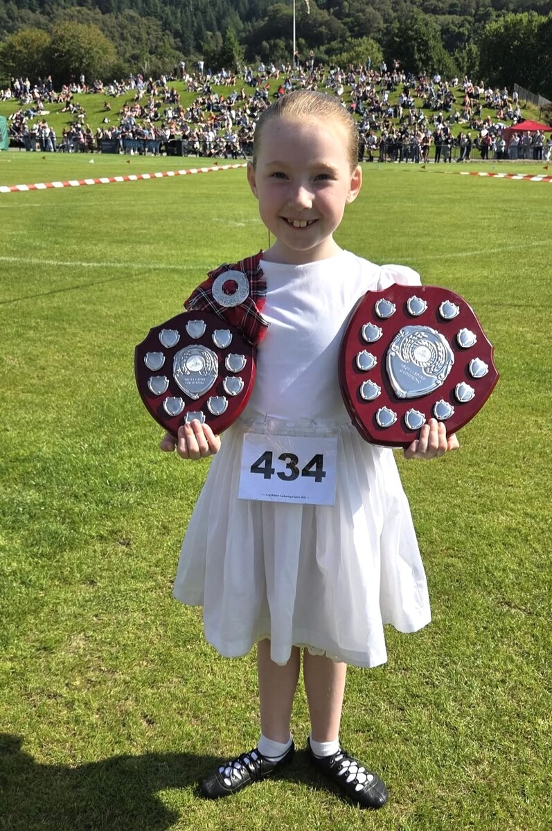Emelie Willis was overall runner-up and joint national winner in her age group at the Argyllshire Gathering in Oban. Emelie Willis was overall runner-up and joint national winner in her age group at the Argyllshire Gathering in Oban.