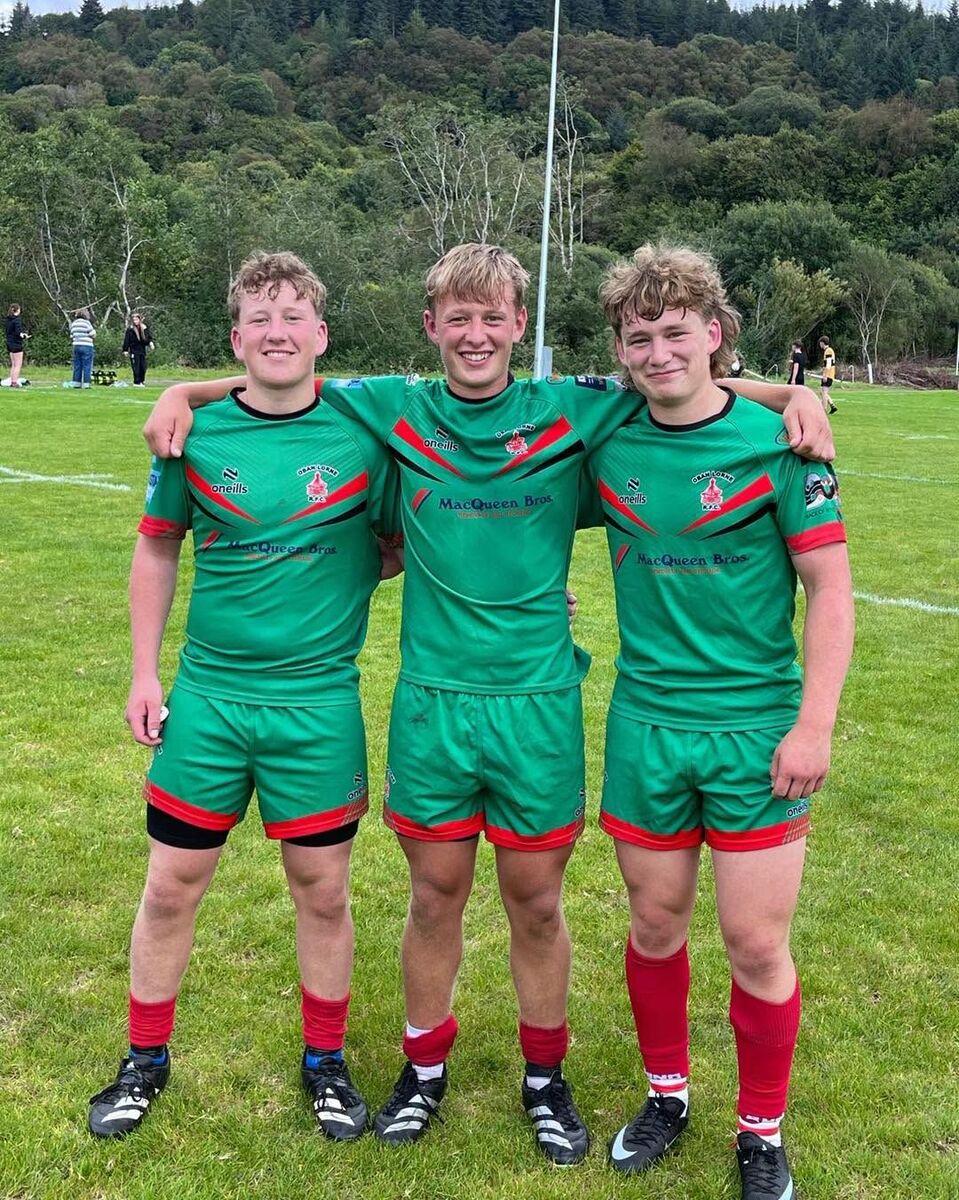 NO T36 Oban RFC Men vs Annan Three brothers on Oban team L R Hamish MacIntyre Fergus MacIntyre Malcolm MacIntyre NO T36 Oban RFC Men vs Annan Three brothers on Oban team L R Hamish MacIntyre Fergus MacIntyre Malcolm MacIntyre