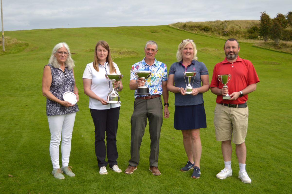 Carradale Golf Club’s 2026 championship prizewinners, from left: Marlene Walker, Laura McGeachy, Paul Davis, Laura Campbell and Jamie Robertson. Photograph: Kyle Gosling. Carradale Golf Club’s 2026 championship prizewinners, from left: Marlene Walker, Laura McGeachy, Paul Davis, Laura Campbell and Jamie Robertson. Photograph: Kyle Gosling.